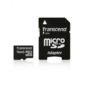 MEMORY MICRO SDHC 16GB W/ADAPT/CLASS10 TS16GUSDHC10 TRANSCEND