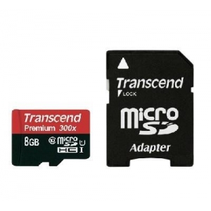 MEMORY MICRO SDHC 8GB W/ADAPT/UHS-I C10 TS8GUSDU1 TRANSCEND