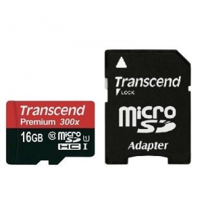 MEMORY MICRO SDHC 16GB W/ADAPT/UHS-I C10 TS16GUSDU1 TRANSCEND