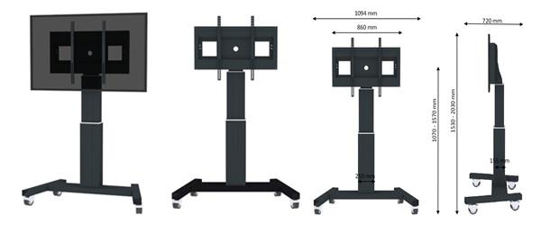 TV SET ACC FLOOR STAND 42-100"/PLASMA-M2500BLACK NEWSTAR