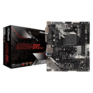 Mainboard | ASROCK | AMD A320 | SAM4 | MicroATX | 1xPCI-Express 2.0 1x | 1xPCI-Express 3.0 16x | Memory DDR4 | Memory slots 2 | 1x15pin D-sub | 1xDVI | 1xAudio-In | 1xAudio-Out | 1xMicrophone | 2xUSB 2.0 | 4xUSB 3.1 | 1xPS/2 | 1xRJ45 | A320M-DVSR4.0