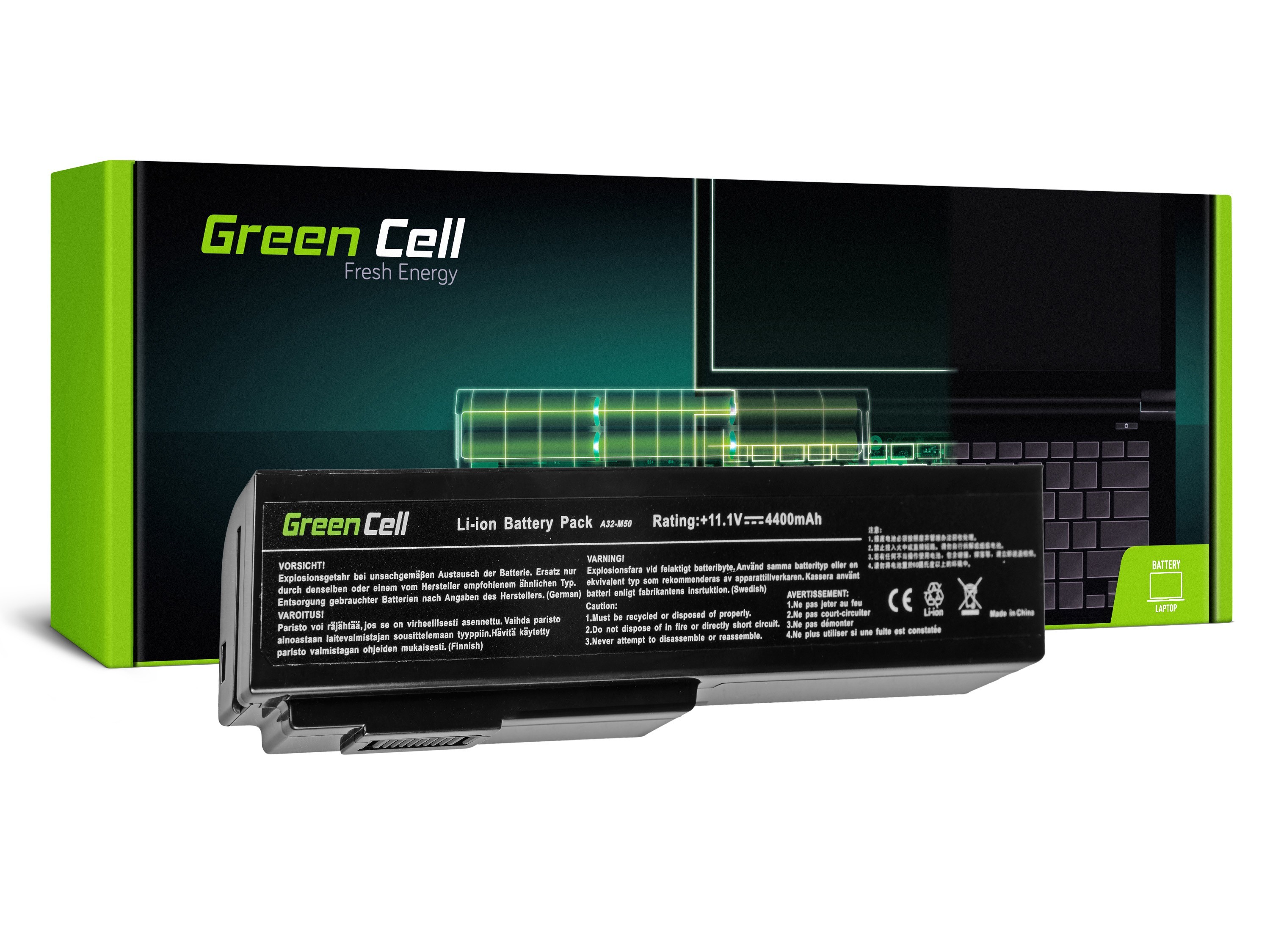 Green Cell Battery for Asus A32-M50 A32-N61 N43 N53 G50 L50 M50 M60 N61VN / 11,1V 4400mAh