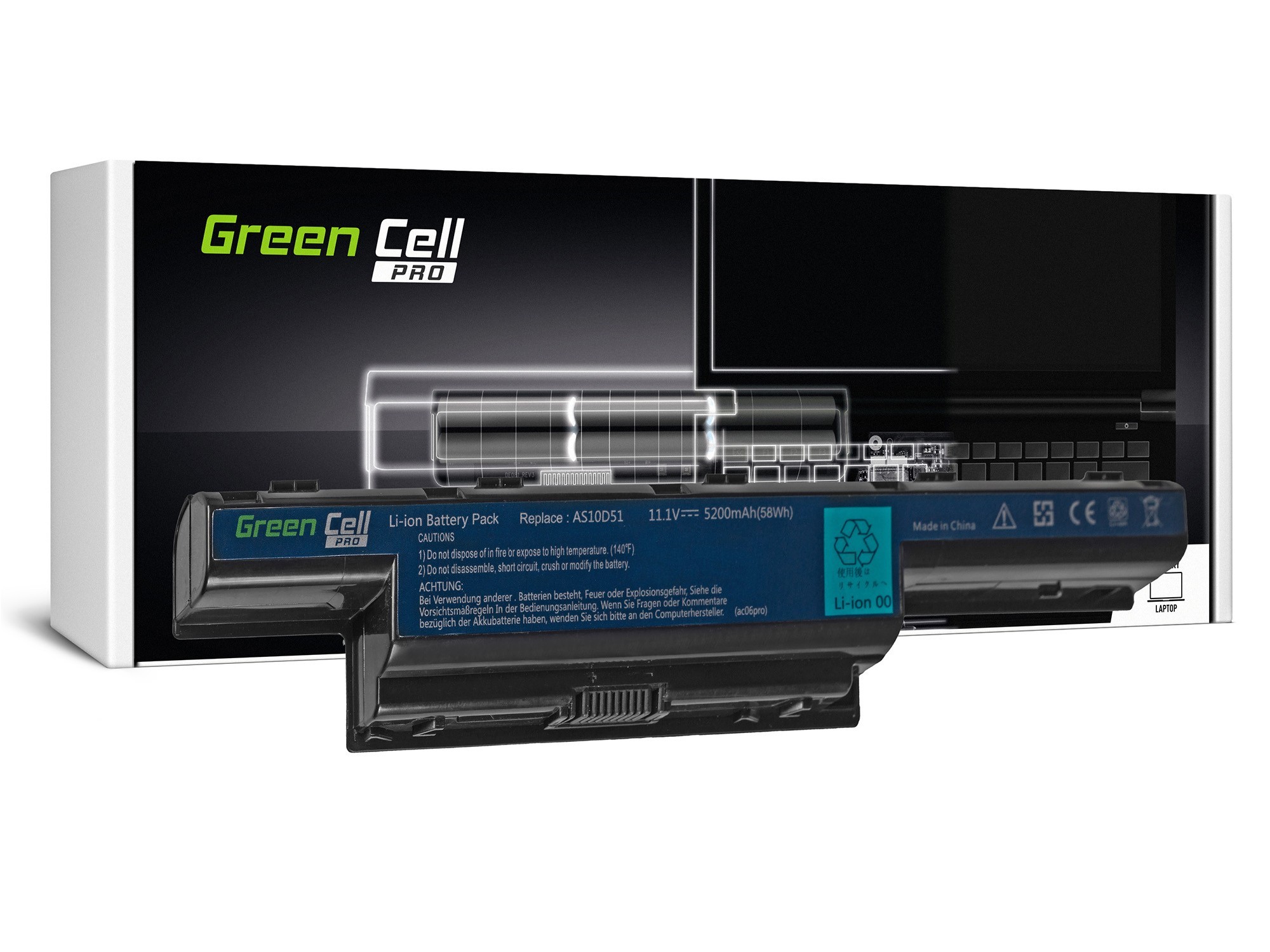 Green Cell PRO Battery for Acer Aspire 5740G 5741G 5742G 5749Z 5750G 5755G / 11,1V 5200mAh