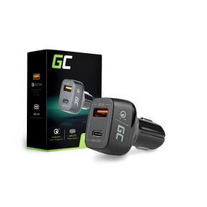 Ładowarka samochodowa Green Cell USB-C Power Delivery + USB Quick Charge 3.0
