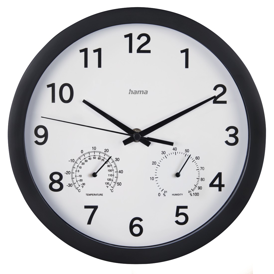 Hama 00186342 Pure Plus Wall Clock Black