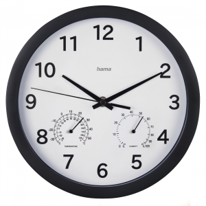 Hama 00186342 Pure Plus Wall Clock Black